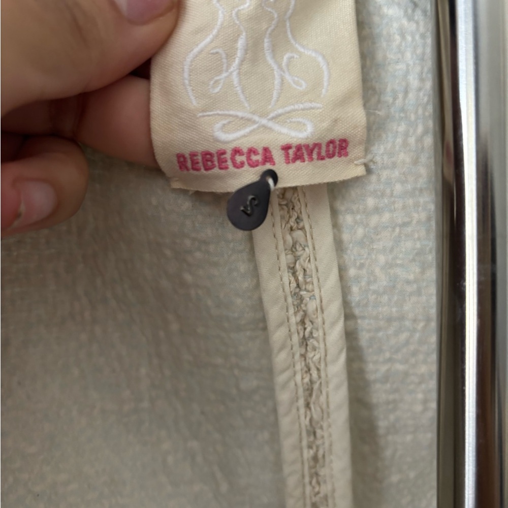 Rebecca Taylor Cream Bouclé Zip-Front Jacket - Picture 3 of 5